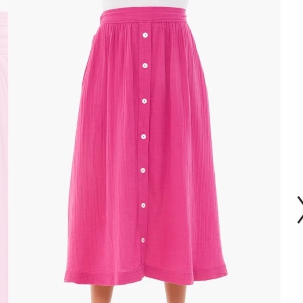 Xirena Teagan Pink Gauze Midi Skirt Sz small